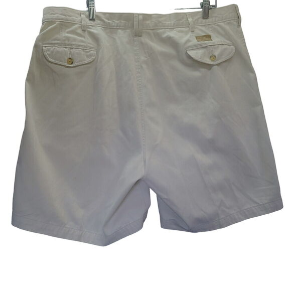 Haggar Mens Shorts Light Beige Size 42 100% Cotton Button Zip Closure Pockets - Picture 2 of 12